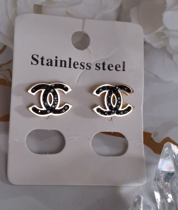 Kolczyki cc z czarnymi cyrkoniami