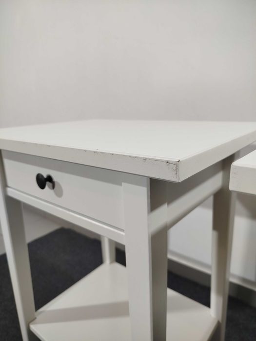 2x Mesa de Cabeceira Branco 46x35 cm HEMNES Ikea Usado