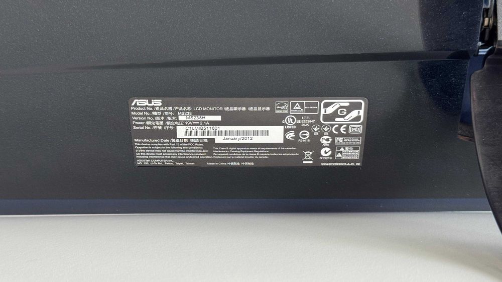 Monitor ASUS (Modelo: MS238) 23" - FULL HD