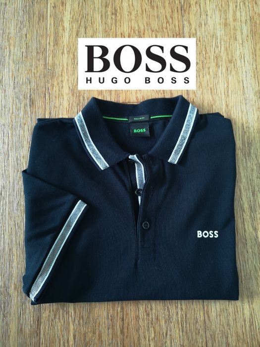 Koszulka polo Hugo boss L regular fit kołnierzyk praca bawełniana męsk