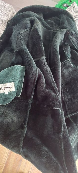 Prawdziwy kożuszek skórzany damski z kapturem, M/L