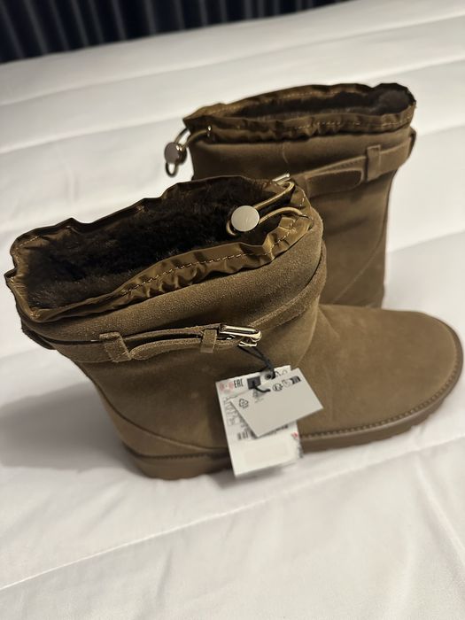 Bota em Croute com sola e Pêlo castanho