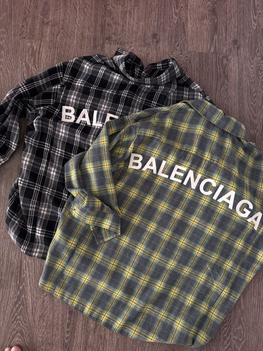 Рубашка balenciaga over клеточка