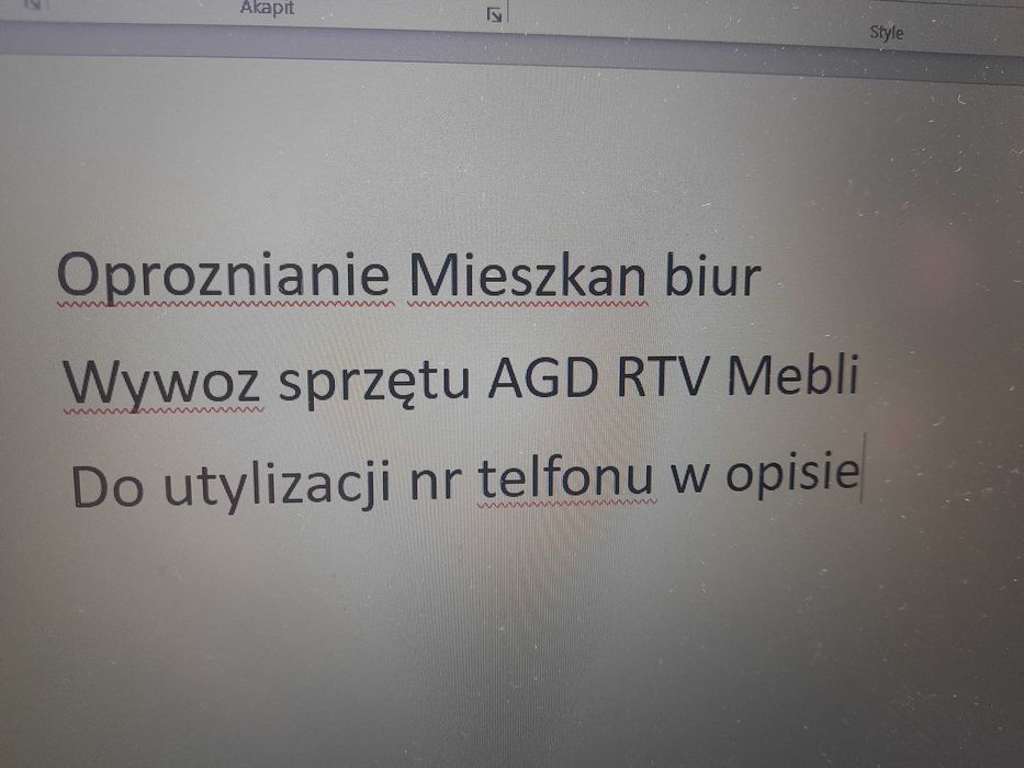 Oproznianie mieszkan biur Wywoz AGD RTV Mebli Utylizacjia RADZIONKOW