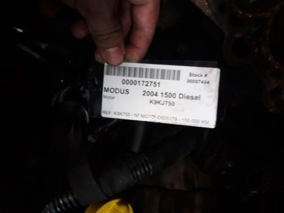 Motor renault modus 1.5dci k9k750