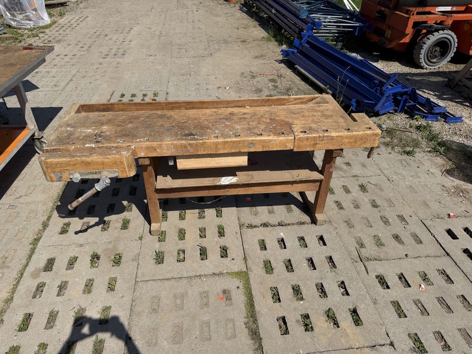 Solidny stół stolarski | Strugnica drewniana | Loft Vintage warsztat