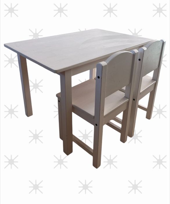 Children's Table and Chairs – White – IKEA64741180513154121