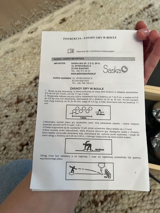 Boule metalowe w drewnianej skrzynce