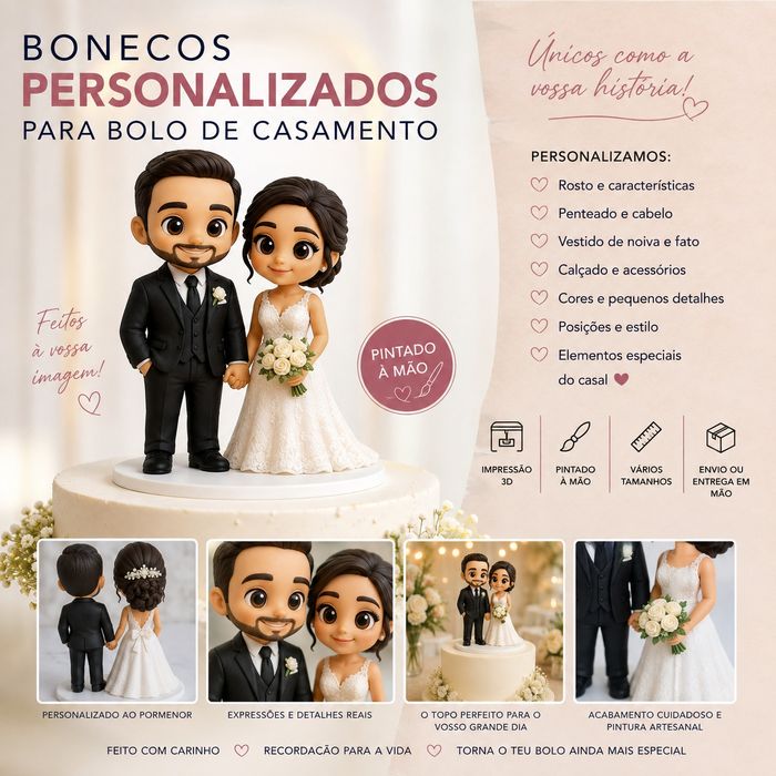 Bonecos Personalizados PARA BOLO DE CASAMENTO