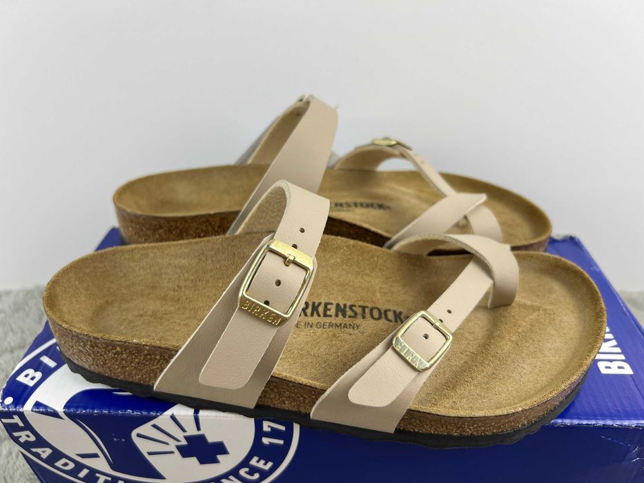 Sandały damskie skórzane klapki Birkenstock Mayari 38