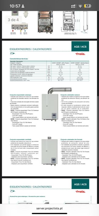 Esquentador Troia 12 litros