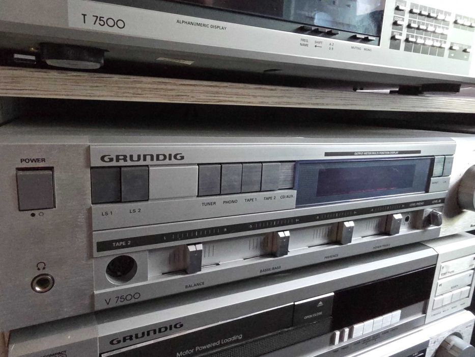 Wieża grundig gramofon amplituner zestaw Ps2500 T7500 V7500 CD7550 CF7500 phonic p8