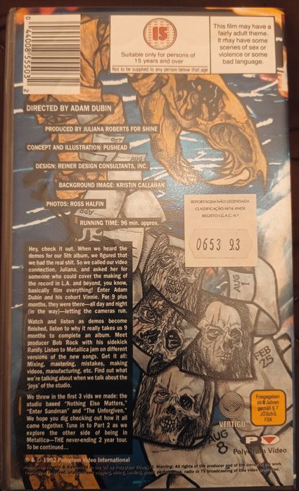 Metallica cassete VHS