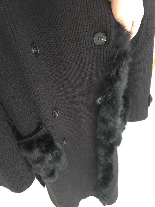 Kardigan z naturalnym futerem