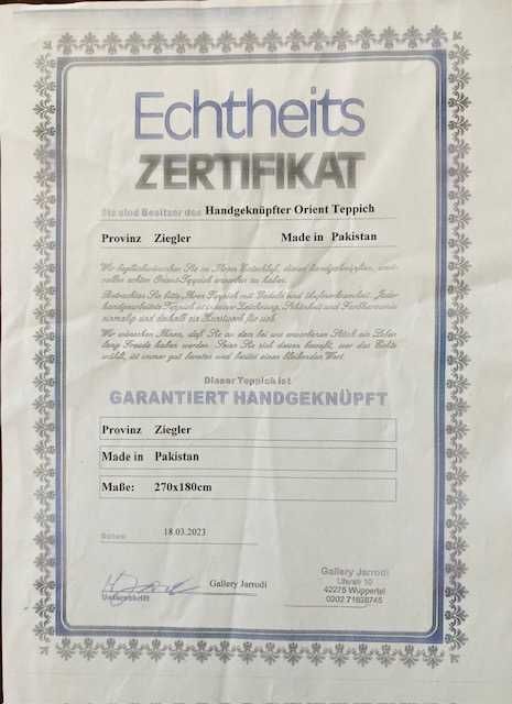 Tapete Persa Ziegler Dourado Fino - Tapete - 270 cm - 180 cm