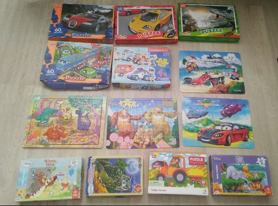 Пазли машинки, звірі