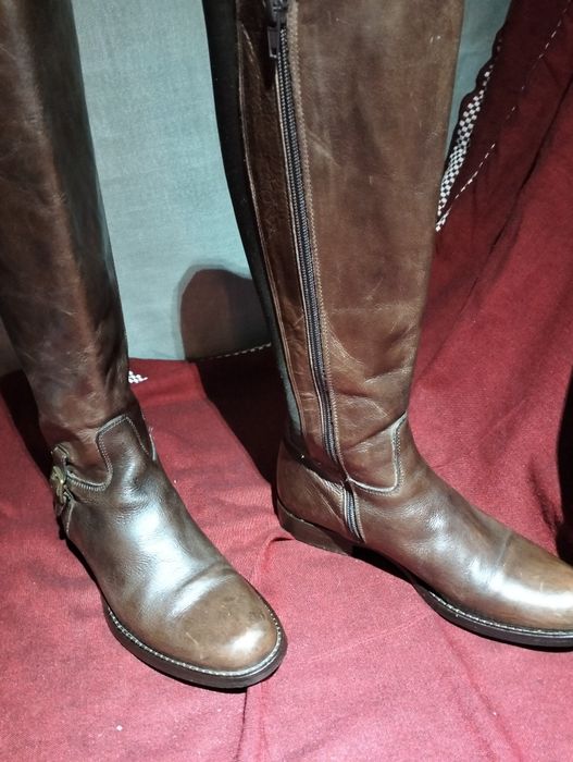 Buty kozaki skórzane włoskie