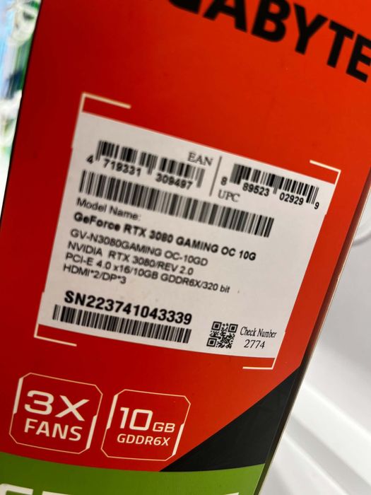 Gigabyte RTX 3080 Gaming OC 10GB
