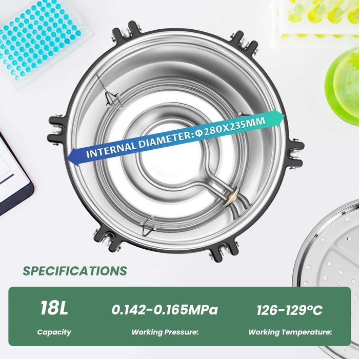 [NOVO] Autoclave esterilizador 18L - Vapor Alta Pressão