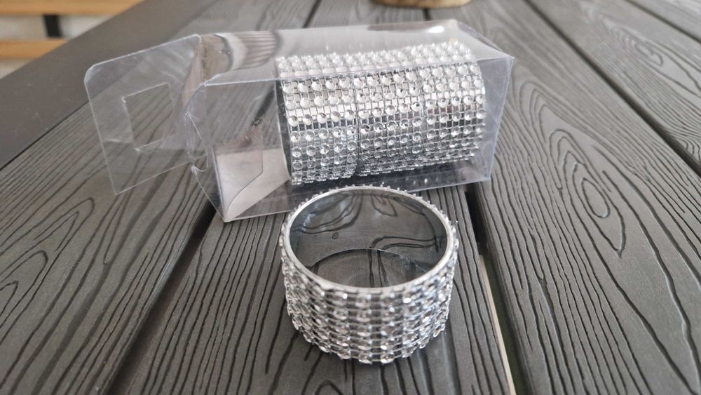 Conjunto 4 argolas brilhantes para guardanapos