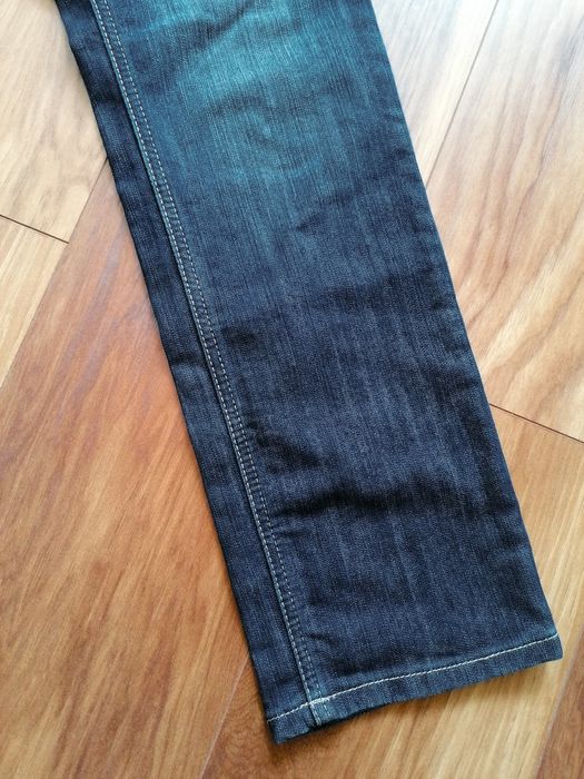 Jeansy L Marks & Spencer short straight proste dżinsy granatowowe