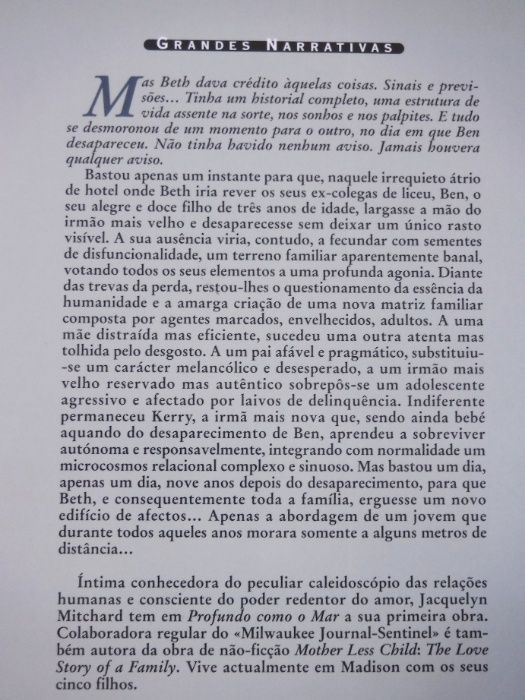 Profundo como o mar, Jacquelyn Mitchard