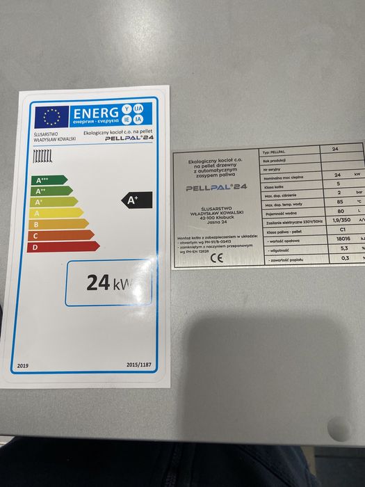 Kocioł 5 klasa ecodesign 24 kW na PELLET A+