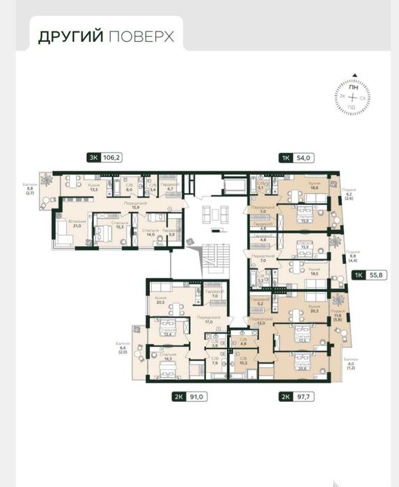 1-комнатная квартира по адресу (площадь 55,8 м²) - Atlanta.ua - фото 21