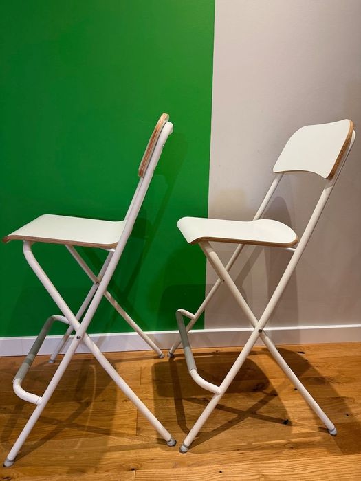 2szt. IKEA Franklin, hoker, taboret wysoki, biały