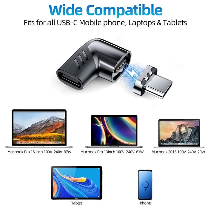 Магнитный адаптер type c 120w.