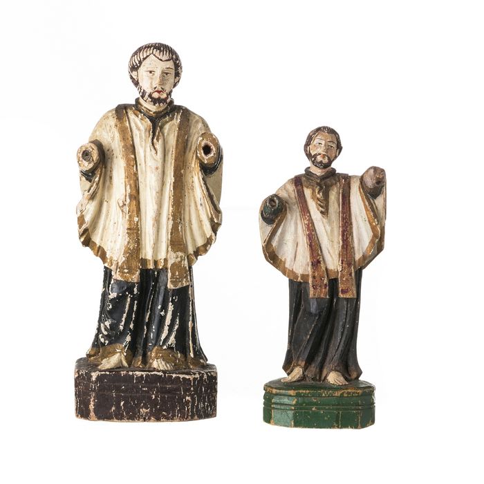 Arte Sacra - Duas esculturas indo-portuguesas - Francisco de Assis - S