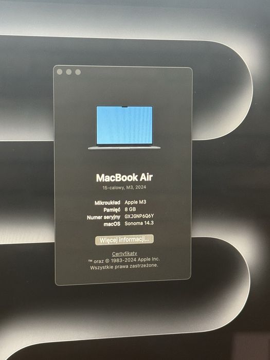 MacBook Air 15 M3 8/256