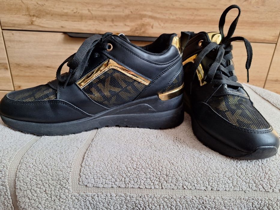 Czarno-złote sneakersy, r.40 JAK NOWE