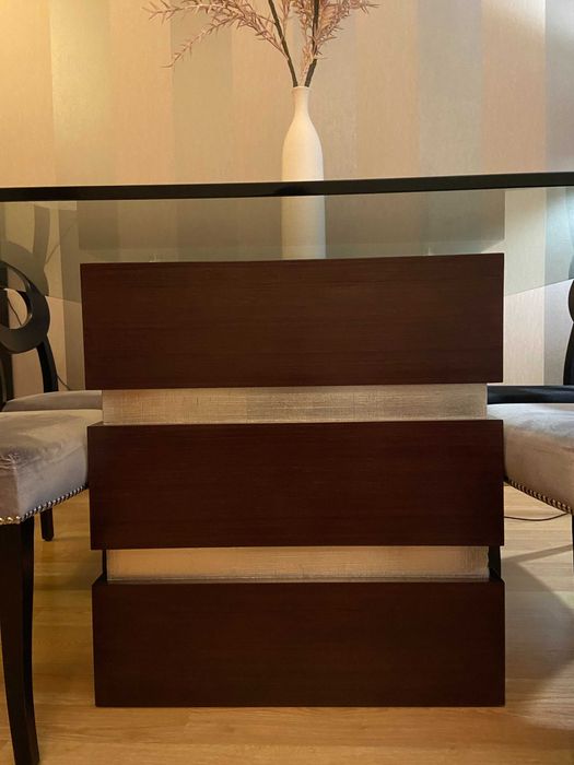 Mesa de jantar quadrada 1.40 m + 6 cadeiras