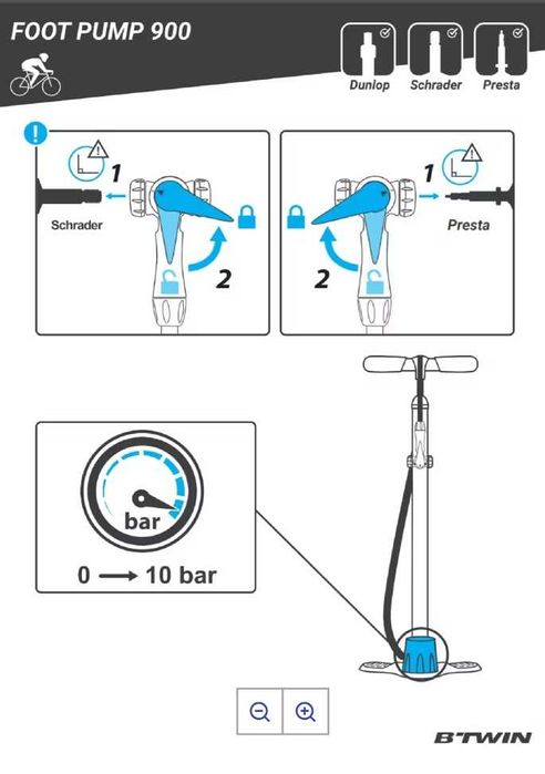 Bomba de pé para Bicicleta 900