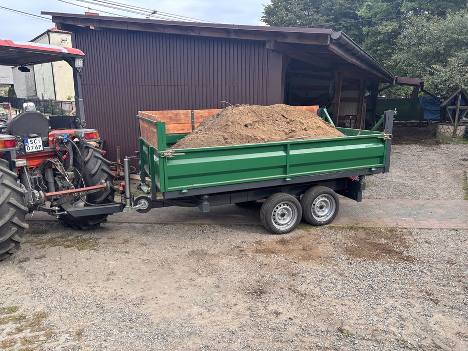 Przyczepa ogrodowa 3 t mini ciągnik tandem warzywa owoce ziemie