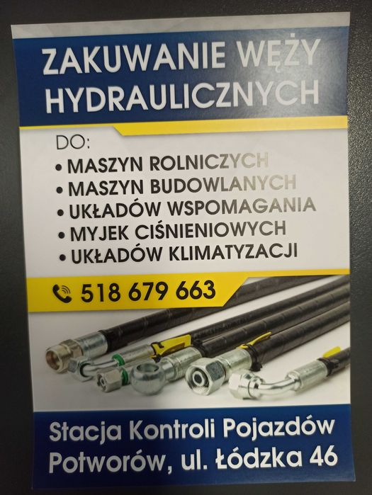 Przewód hydrauliczny - zakuwanie węży hydraulicznych