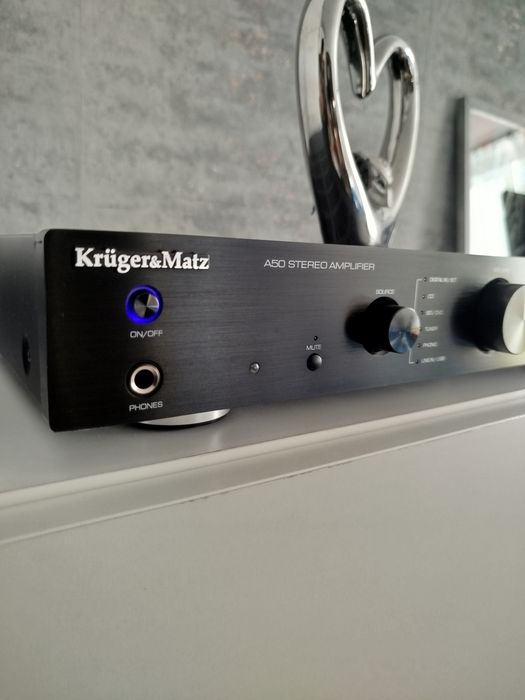 Wzmacniacz stereo Kruger Matz A50 pilot dac bluetooth coaxial optical piękny stan 65watt przy 4ohm