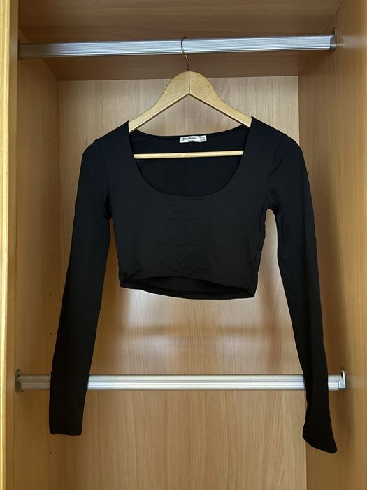Top Preto de Manga Comprida Stradivarius