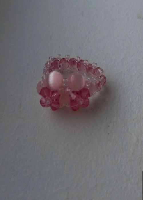 Conjunto anel, brincos e fio cruz ROSA