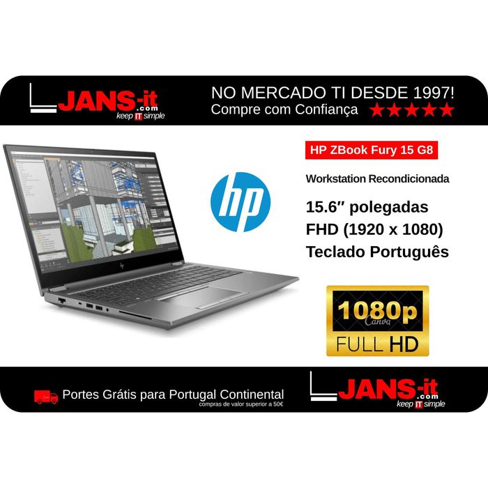HP ZBook Fury 15 G8 | i7-11850H | 32GB | SSD 512GB | 15.6″ FHD | RTX A2000 4GB