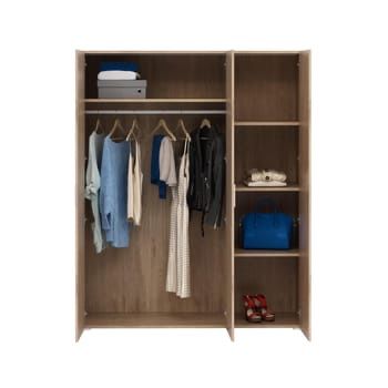 Roupeiro 3 portas de bater carvalho 155x53x191cm One