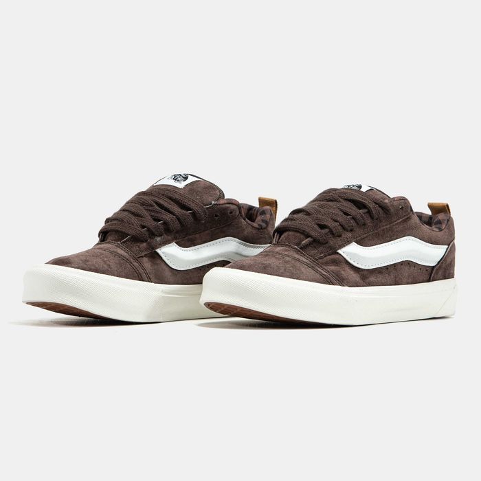 Кросівки Vans KNU Skool Brown - White premium | Кроссовки чоловічі жіночі