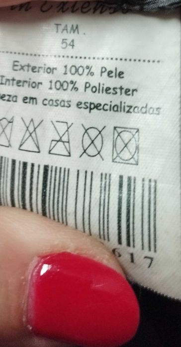 Casaco em pele verdadeira verde escuro tamanho 54