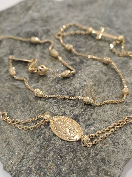 Śliczny złoty Różaniec Pr.585 45 cm Pełny Ocechowany