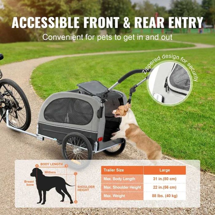 Reboque de bicicleta para cães VEVOR - Baixa de Preço