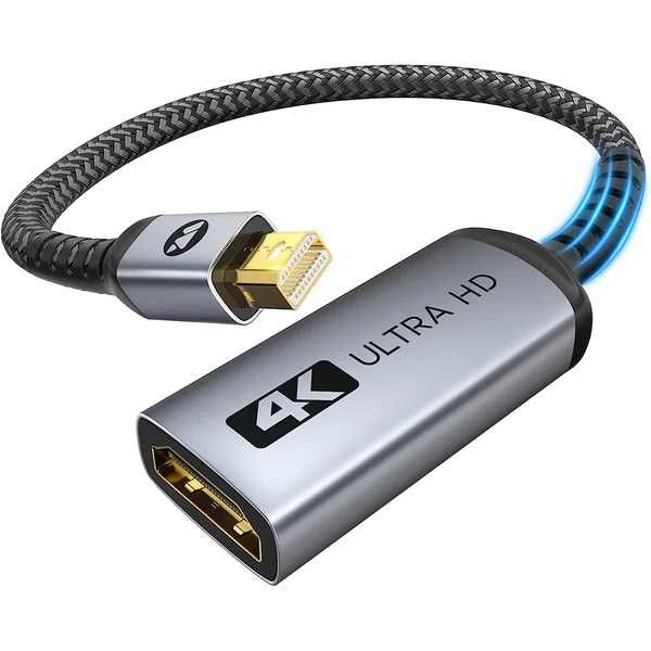 Adapter 4K 30HZ Mini DisplayPort na HDMI, srebrnoszary, 25 CM