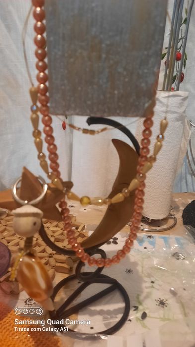 Suporte para vela com lua e.estrela