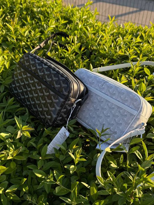 Сумка Goyard мужская через плечо барсетка черная Гоярд кожаная Paris