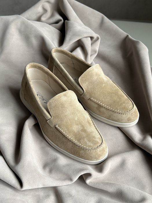 Чоловічі бежеві лофери замшеві 42-27.5 см
